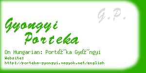 gyongyi porteka business card